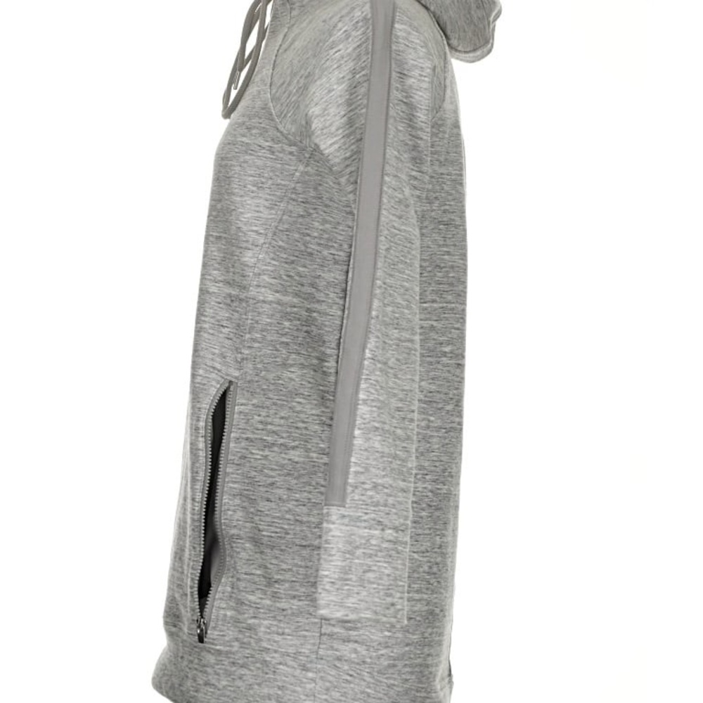 Athleta Light Gray Pullover Hoodie Sweatshirt Dress with Cowl Neck Large Petite - Picture 4 of 13